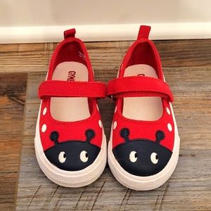 Girls Polka Dot Sneakers - Little Ladybug - Ruby
